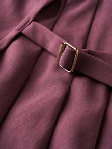 Airaco Women's Minimalist Single-Breasted Vest And Skirt Suit Set For Commuting, Summer - Purple - View 5