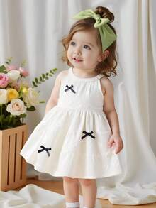 SHEIN 女婴休闲度假针织连衣裙，适合旅行 - 白色 - 查看 3