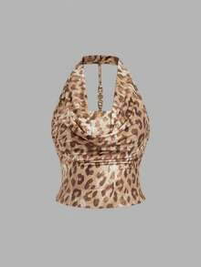 SHEIN MOD 两件套加大码金属装饰深V露背吊带背心，热带风情，性感撩人，时尚百搭，可作外套穿着 - 彩色 - 查看 8