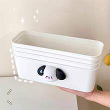 1Pc Multifunctional Desk Organizer, Rectangular Storage Box For Stationery & Sundries, Cute Container For Dorm Rooms, Ideal For Storing Phone Cases & Cosmetics - Multicolor - View 2