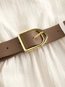 Firerie Kids Firerie Kids NovaGlow 少女休闲时尚通勤立领荷叶边腰身卡其色A字连衣裙 - 白色 - 查看 4