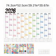 Year-End 2026 Calendar And Planner; New Year 2026 Wall Sticker Check-In Self-Discipline Chart - Multicolor - View 6