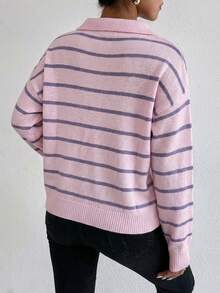 EURMUSE Soft Touch Crew Neck Pullover Sweater - Mauve Purple - View 3