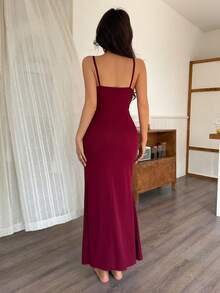 Dream Adore Áo ngủ ren hai dây ôm sát dáng đuôi cá dành cho nữ - Màu Đỏ Sâu - Xem 2