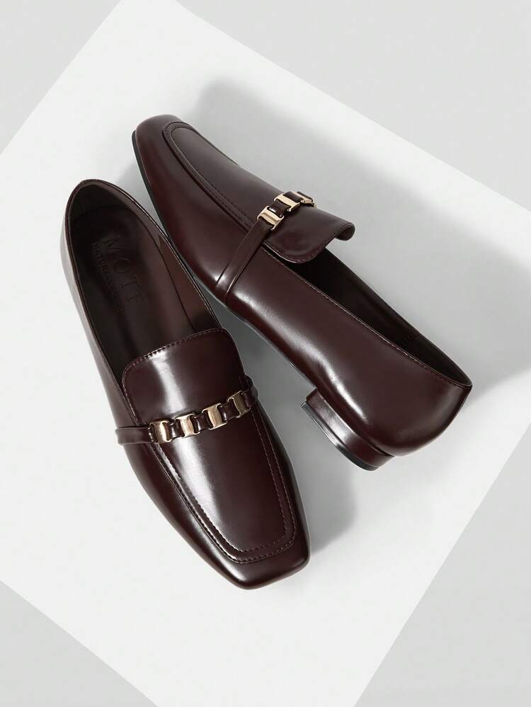 WOMEN PU LEATHER METAL DETAIL FLATS VALENTINE'S DAY SPRING SHOES