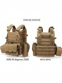 1Parts Mini Model Multifunctional Outdoor Training Vest - Molle System, Adjustable And Can Be Used For CS Gaming, Hiking And Fishing, Polyester, All Season Clothing Vest Men Multifunctional Lightweight Training Vest Black Outdoor CS Field Equipment Tactical Vest Outdoor Camping Vest - Multicolor - View 1
