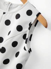 Franclia Women's Sexy Elegant Polka Dot Print Camisole, Suitable For Spring/Summer Outfits - Black and White - View 4