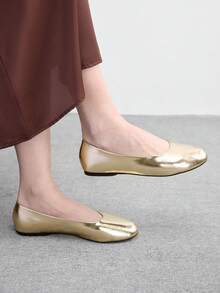 CUCCOO BIZCHIC Women's Casual Buckle Design Everyday Versatile Shoes - Gold - View 1