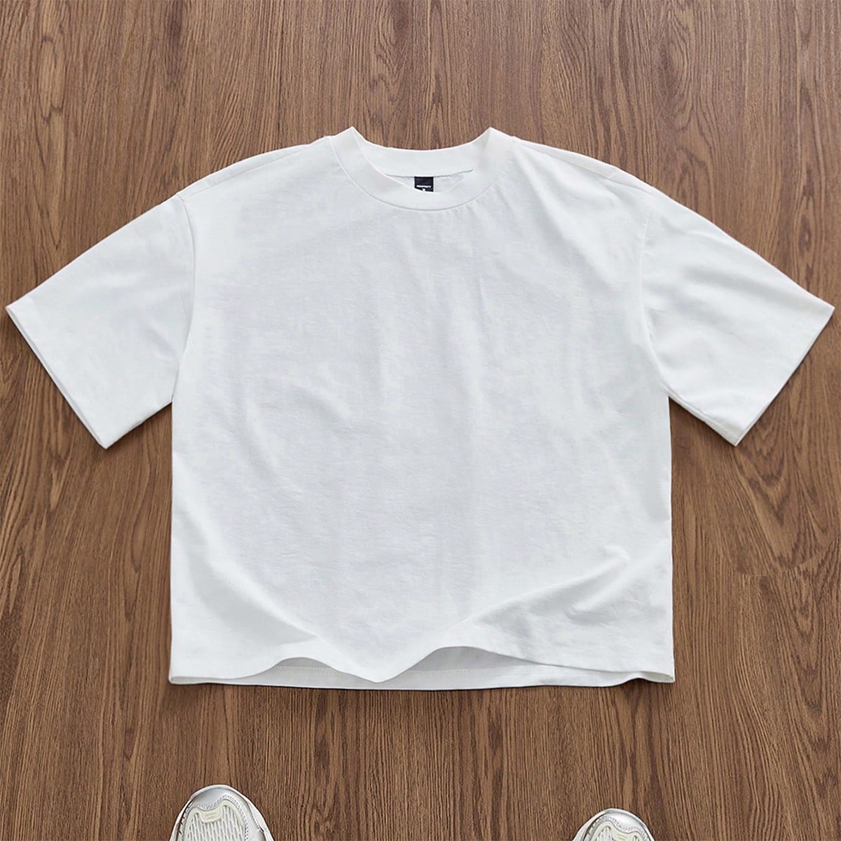 Camiseta recta blanca de talla estándar para hombre, de verano