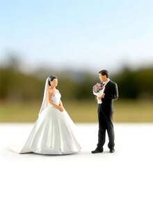 POKOJA LAND 1:64 Scale-Proposal Wedding Miniature Figure Toy Model-Proposal Man Woman Model, Everyday Versatile Figure-Miniature Figure Model, Suitable For DIY Landscape, Creative Scene, Miniature Scene Matching And Macro Photography, Wedding Or Proposal Scene Decorations, Valentine's Day Wedding Exquisite Gift Spring To Summmner - Multicolor - View 8