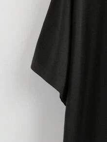 SHEIN LUNE 大码女式纯色圆领短袖T恤和波点印花半身裙休闲两件套，端庄连衣裙，波点夏季度假装，波点休闲套装，女士休闲装，女士夏季度假装，情人节装，女士情人节装，夏季装，女士夏季装，春假装 - 黑與白 - 查看 3