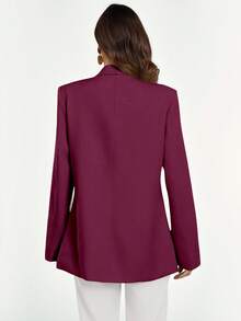 Aveloria Modichic 休闲纯色翻领西装外套，春秋季款 - 紫色 - 查看 2