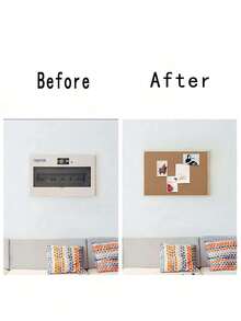 优质软木公告板，橡木框架 - 愿景板、软木板，适用于办公室和家居装饰、学校用品、大学返校季房间装饰、教室、宿舍 - 多色 - 查看 4