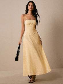 Poéselle Đầm hè không tay hở lưng dành cho nữ - Màu vàng - Xem 7