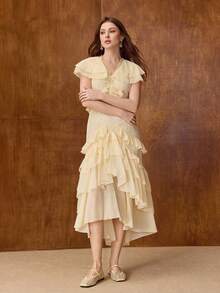 MOTF HOLLOW OUT MARY JANE SHOES BALLET FLATS SPRING SHOES - Light yellow - View 10