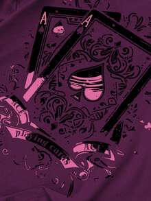 Manfinity Roughcore Men's Minimalist Printed Round Neck Short Sleeve T-Shirt - Purple - View 3