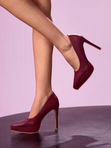 CUCCOO LuxiPop 女士高跟鞋 - 酒紅色皮面 - 查看 4