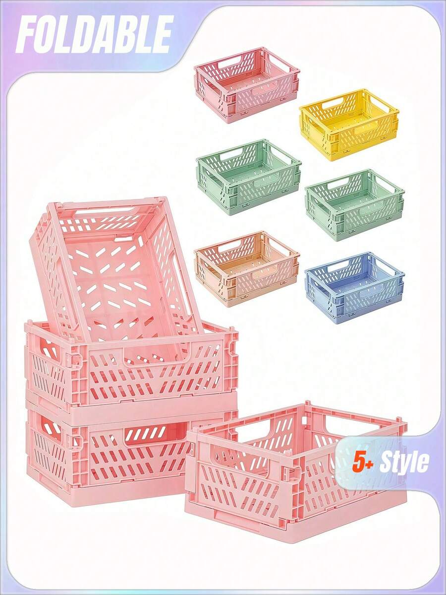 1 chiếc giỏ nhựa mini gấp gọn, dùng để sắp xếp và cất giữ đồ đạc, hộp đựng đồ có thể gập lại, thùng đựng đồ, hộp đựng trang sức, thích hợp cho nhà cửa, nhà bếp, phòng ngủ, phòng tắm, văn phòng.