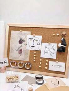 优质软木公告板，橡木框架 - 愿景板、软木板，适用于办公室和家居装饰、学校用品、大学返校季房间装饰、教室、宿舍 - 多色 - 查看 8