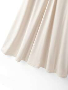 GlowEve CURVE Women's Casual Elegant Short Sleeve Collared Dress - Apricot - View 4