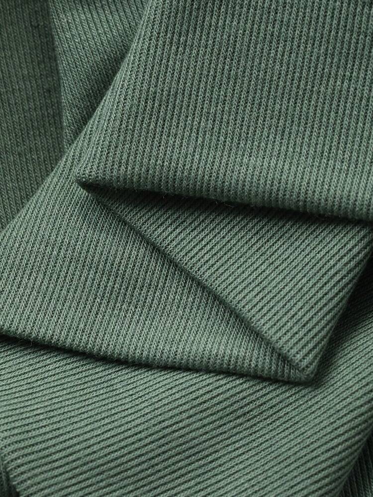 Minimalist Hollow Collar Knit Women Loungewear Set, Gray-Green