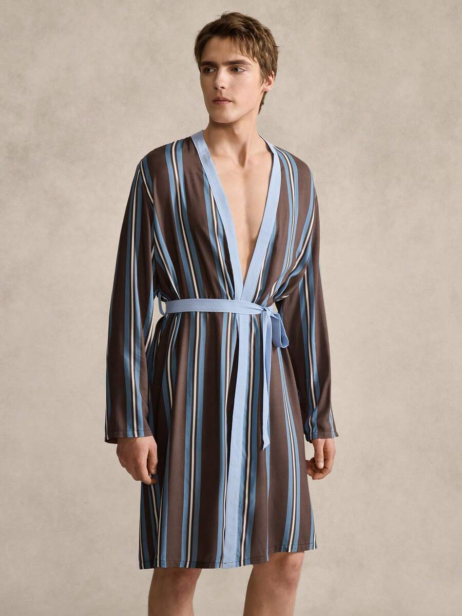 男士家居服浴袍 - 彩色 - 查看 1