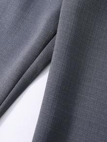 SHEIN Conjunto de 3 piezas para niña preadolescente que incluye blusa de manga acampanada con cuello, chaleco tipo cárdigan y pantalones - Gris - Ver 7