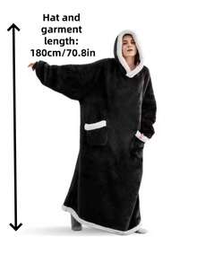 三件套超大号可穿戴毯子，带袖 - 现代风格，可机洗，男女通用抓绒连帽衫，舒适法兰绒，圣诞节必备，可作睡衣，保暖防风，法兰绒保暖设计，秋季、家居装饰、派对和圣诞礼物的理想之选。圣诞装饰，圣诞节，圣诞家居装饰 - 彩色 - 查看 2