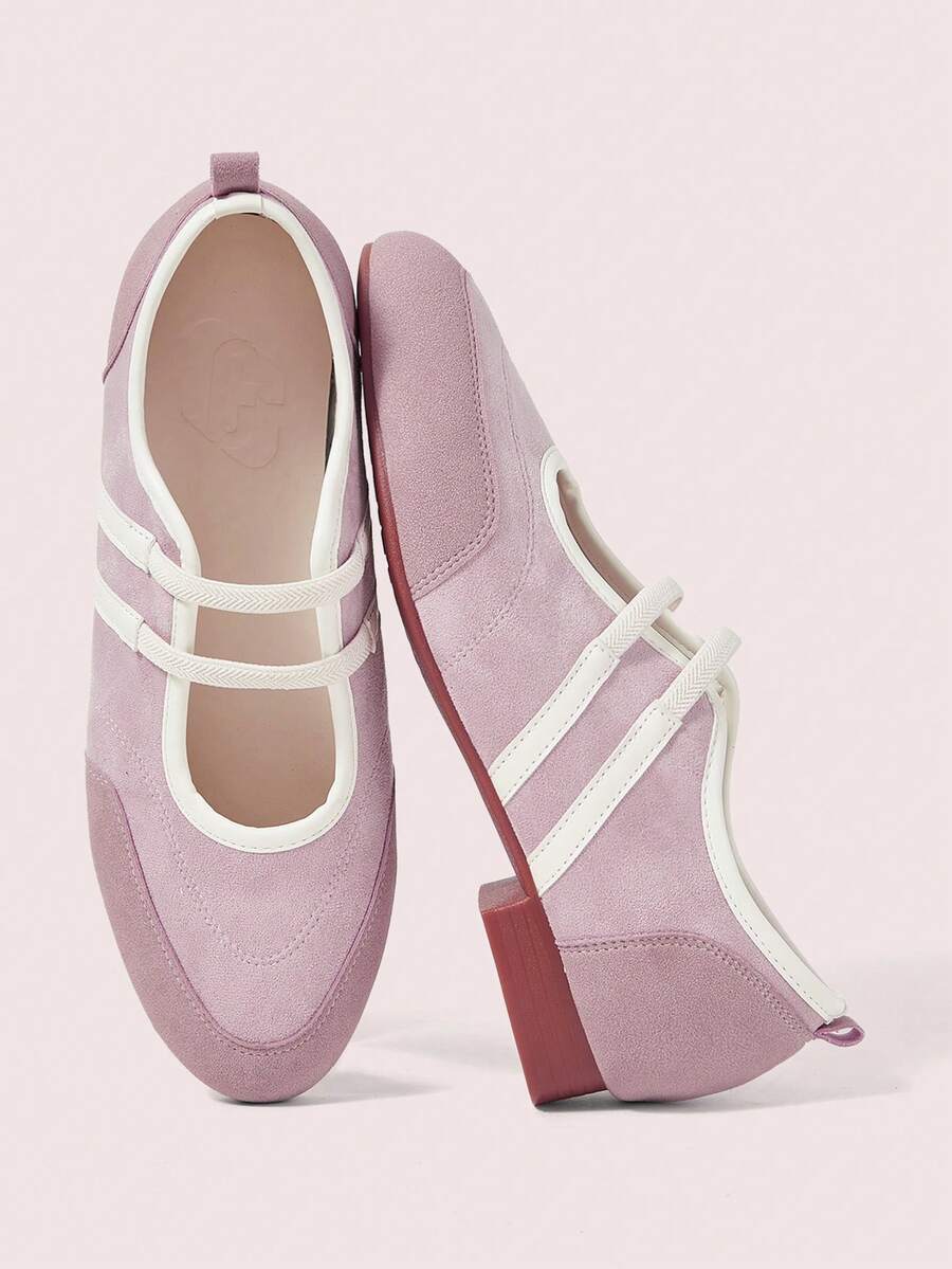 CUCCOO DOLLMOD 女士百搭时尚平底鞋，适合日常穿着 - 藕粉色 - 查看 1