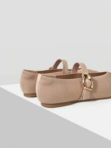 MOTF PREMIUM WOMEN SQUARE TOE BUCKLE STRAP FLATS VALENTINE'S DAY - Apricot - View 8