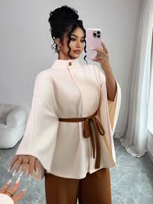 SHEIN Elenzya White,Autumn,Elegant,Sequin,Formal Women's Plus Size Knitted 2 Pieces Sets Modest Clothing Large-Sized Fashionable Casual Two Pieces Set For Spring - Multicolor - View 4