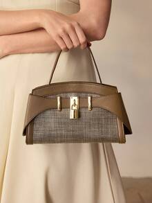 MOTF PREMIUM FASHION LOCK DETAIL TOP HANDLE BAG - Light brown - View 7