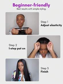ALL READY WIG 9am Hair Store 真人发高品质巧克力棕色直发波波头假发，9x6 拉链式预剪蕾丝，升级版即戴即走，无需胶水，180% 密度，18-28 英寸预拔发际线蕾丝前假发，100% 真人发，无需胶水，情人节真人发蕾丝假发，浪漫约会必备，女士款。 - S4 - 查看 10