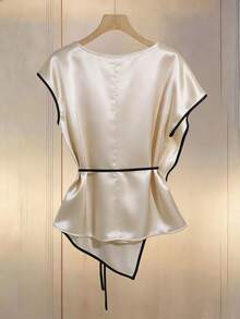 Franclia New Casual Asymmetrical Brimmed Shirt For Women - Multicolor - View 2