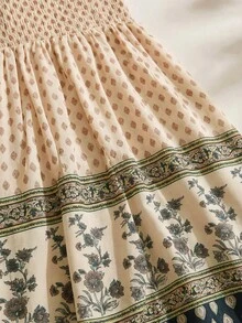 Rusticease 印花优雅休闲长连衣裙，适合春夏穿着 - 彩色 - 查看 7