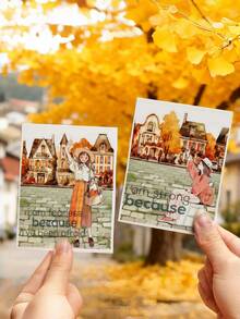 1 Pc Ancient Road Impression Die-Cut Tape, Journal Tape, Sticker Tape, PET Tape, Landscape Journal Tape - Ancient Road Impression - View 2