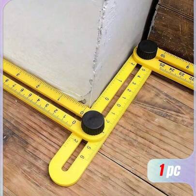 1 pieza Regla plegable múltiple definitiva - Herramienta de medición versátil con construcción duradera de ABS, diseño de cuatro paneles de precisión para mediciones de múltiples ángulos, cuatro lados y esquinas, opción de plegado compacto