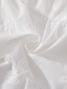 SHEIN Vintaside Kids 女童蕾丝边蝴蝶结吊带度假连衣裙，白色 - 白色 - 查看 10