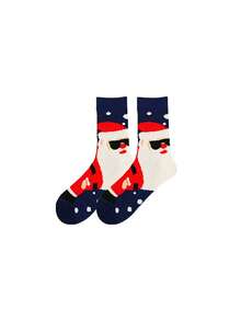 10/20/30/40只装随机棉袜，麋鹿、雪人图案 – 秋冬中筒袜 - 彩色 - 查看 10