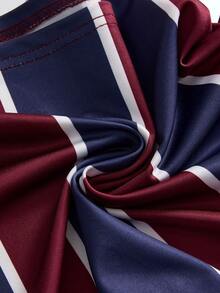 ROMWE Avant Women's Turndown Collar Football Inspired Retro Street Style Cropped Knit Top - Multicolor - View 4