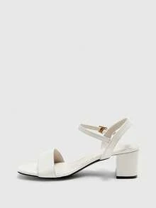 CUCCOO BIZCHIC Sandalias de tacón medio con punta cuadrada, elegantes, casuales y cómodas, de estilo slip-on para mujeres, adecuadas para el lugar de trabajo, el trayecto, citas, ocasiones formales y fiestas - Beis - Ver 10