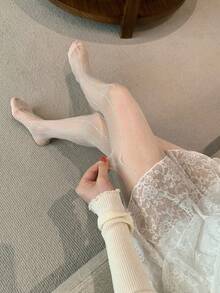 DAZY Women's Fashionable Versatile Mesh Leggings For Daily Wear - White - View 10