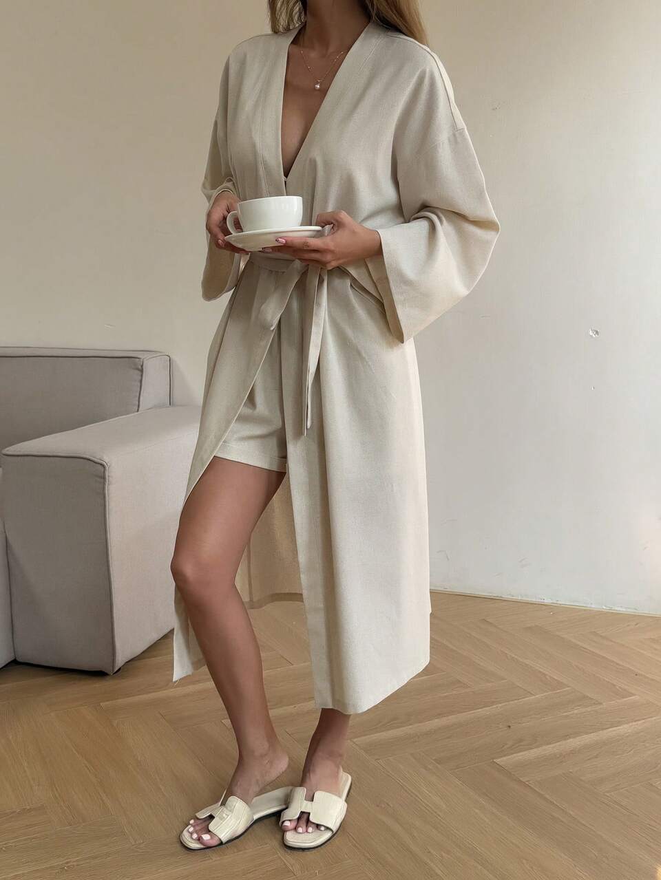 Women's Fashion Casual Sexy Drop Shoulder Long Jacket Shorts 2 Pieces Set Lounge Sets For Women Golf White Autumn