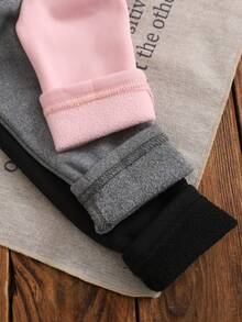 SHEIN LMoss Kids 3件套 女童秋冬可爱3D小熊装饰圣诞礼物加厚保暖打底裤。温暖舒适，适合秋冬季节，居家、户外运动、上学、日常休闲穿着皆宜。 - 彩色 - 查看 6