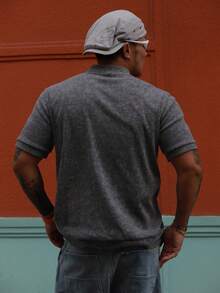 DAZY Men's Floral Print Grey & Black T-Shirt, Summer - Black - View 2