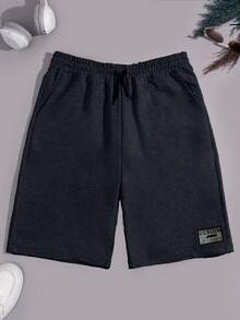 RueChic Men 3pcs Pack Drawstring Label Detailed Regular Shorts - Multicolor - View 4