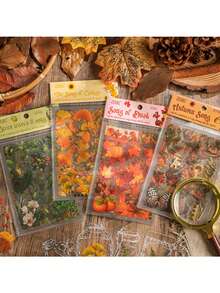 Paquete de 4 pegatinas impermeables para diario con diseño de canción del bosque | Papel y calcomanías retro DIY para scrapbooking - Traje - Ver 8