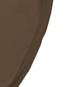 Sunspun Đầm trơn màu thanh lịch, tối giản, eo thon, tay xòe. - màu nâu - Xem 5