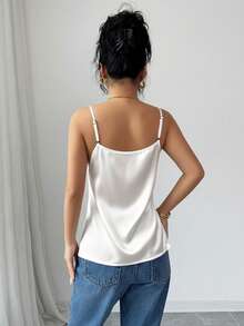 Rafferiza Women's Elegant Lace Satin Camisole In Black - White - View 2