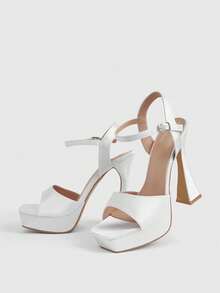 CUCCOO LuxiPop Women's High Heels, Sandals, Thick Heels And Thick Soles, Sexy Women's Shoes, Nightclub Party Style, Suitable For Spring And Summer, Vacation Wear, A Must For Travel, 2000's Style - White - View 6